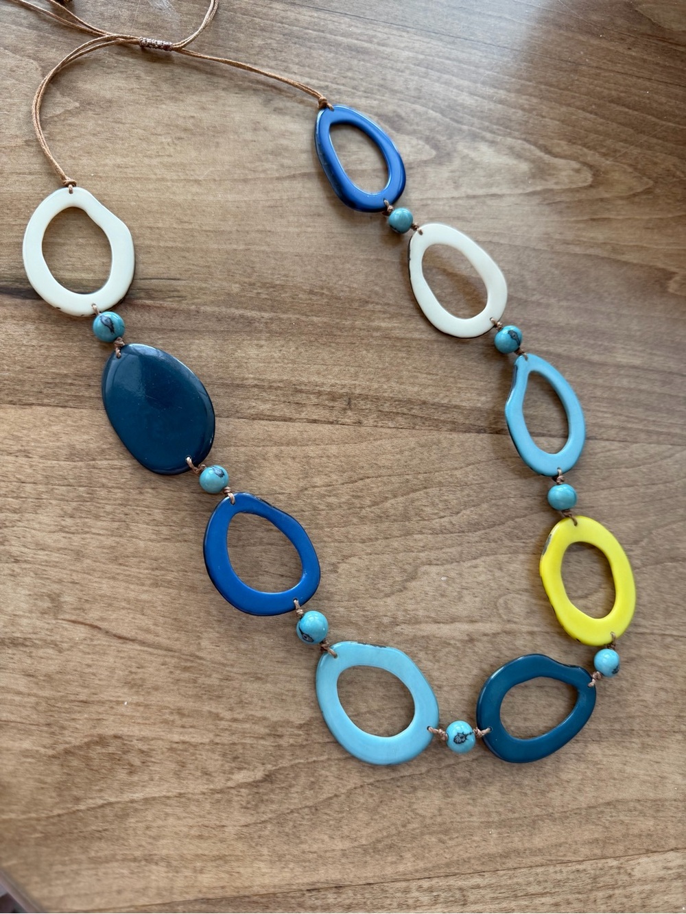 TAGUA Necklace Artisan Handmade Tagua colorful unique statement jewelry boho nwt